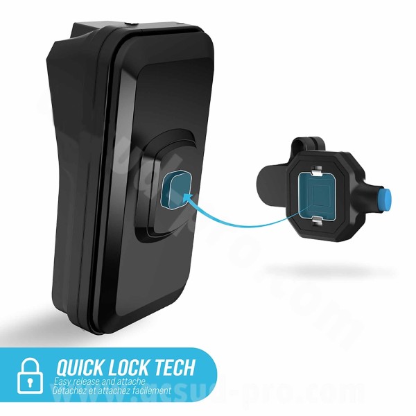 Support télephone coqué pour vélo attache Quick Lock Urban Moov T'NB noir