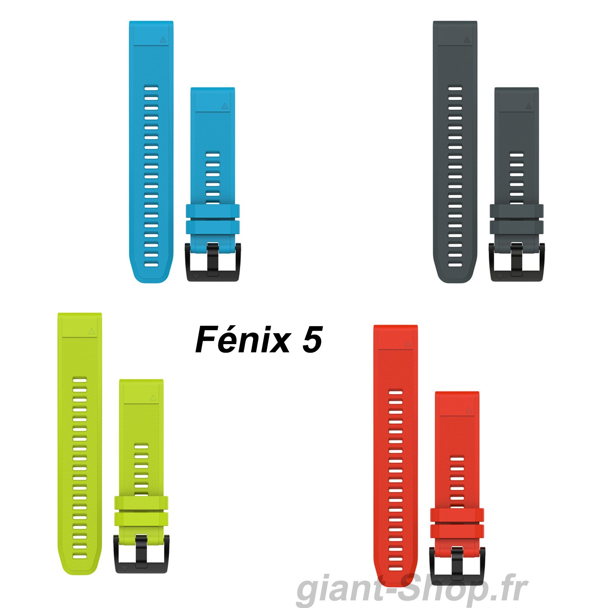 GARMIN Bracelet QuickFit 22mm Silicone Jaune pour Fēnix 5