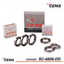 Roulement 6806 céramique Inox CEMA SRC-SC6806DD pour boitier de pédalier