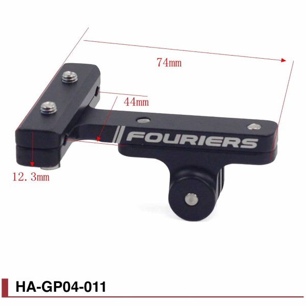 Dimensions support de GoPro sous selle de vélo Fouriers