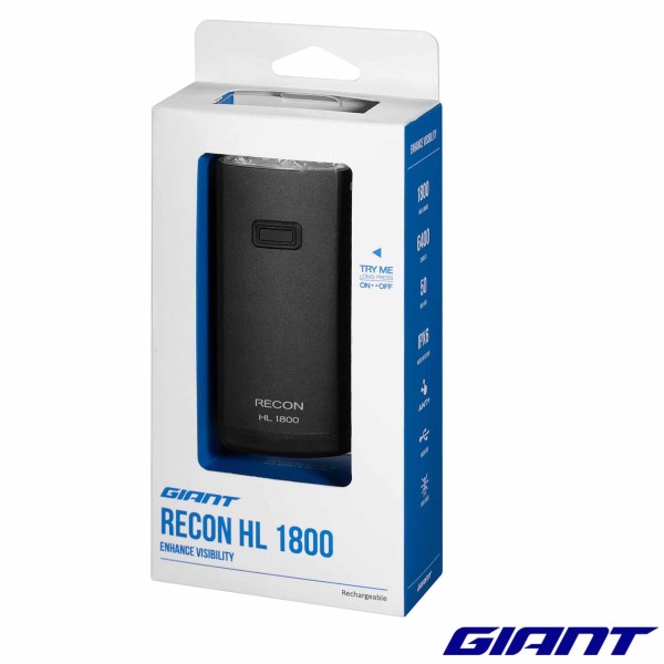 Eclairage Avant GIANT Recon HL 350 à 1800 lumens USB