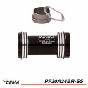 Boitier de pédalier CEMA PF30A24BR-SS Inox 46mm asymetrique pour SRAM GXP