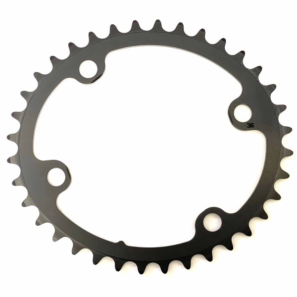 Plateau oval ROTOR Qrings 36t Aldhu et Shimano 4 branches 30g dos