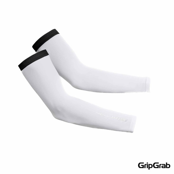 Paire de Manchettes vélo pour protection UV GripGrab UPF 50+ blanches