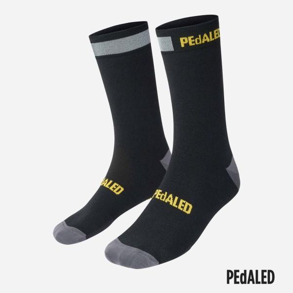 Chaussettes mérinos PEdALED Odyssey réfléchissantes été noir