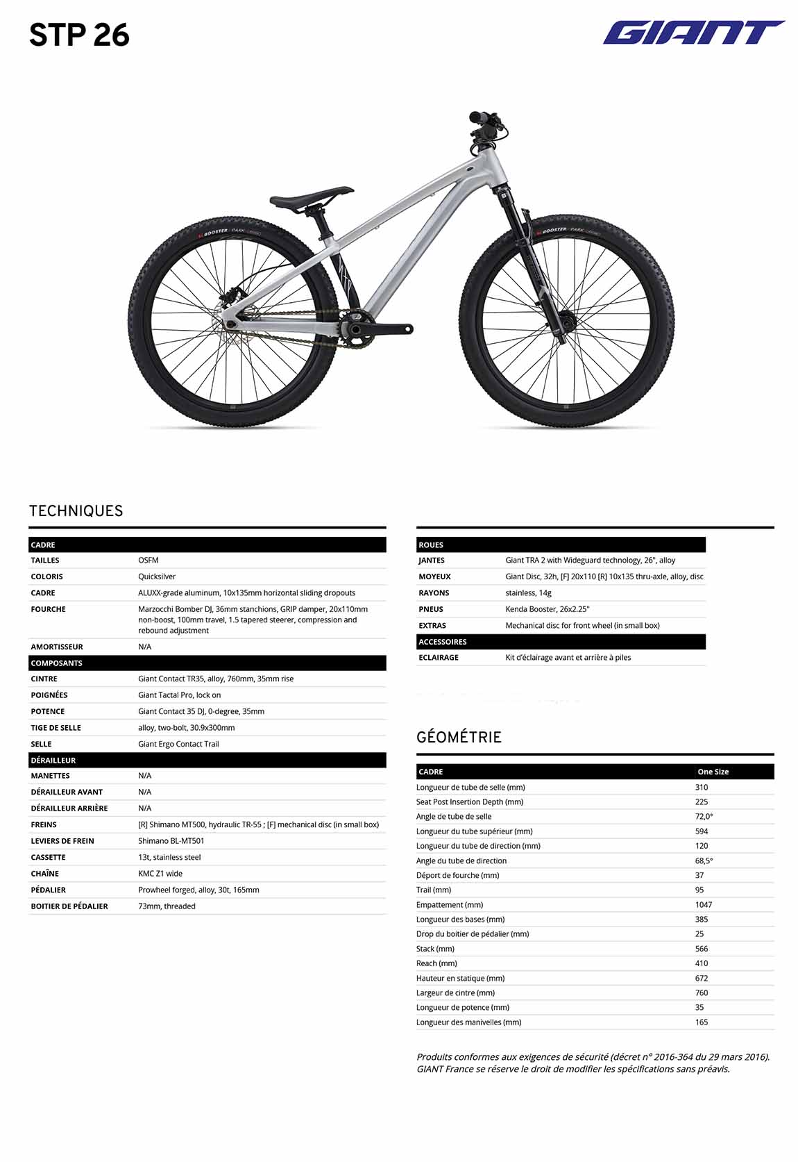fiche giant stp 26