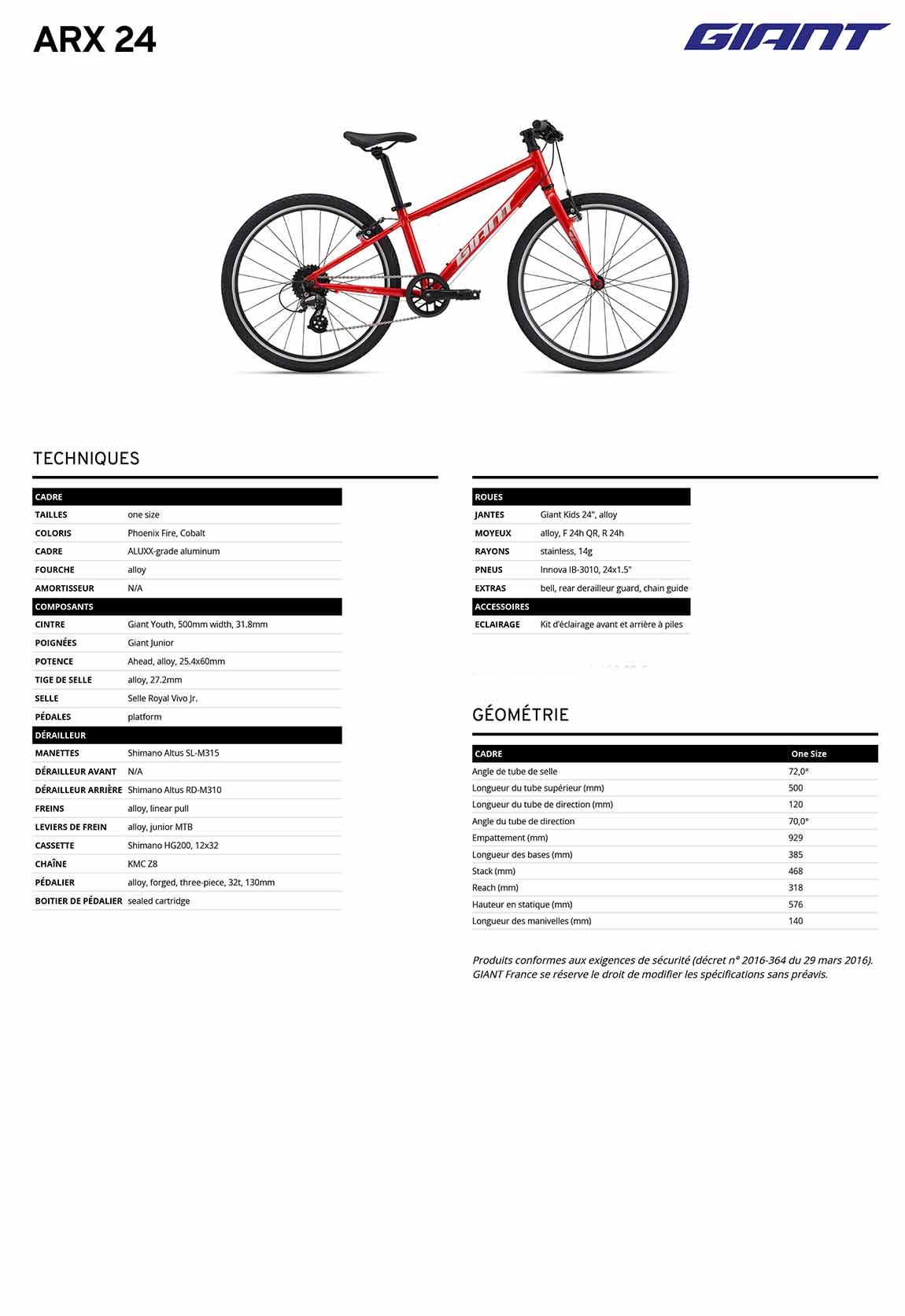 fiche giant arx 24
