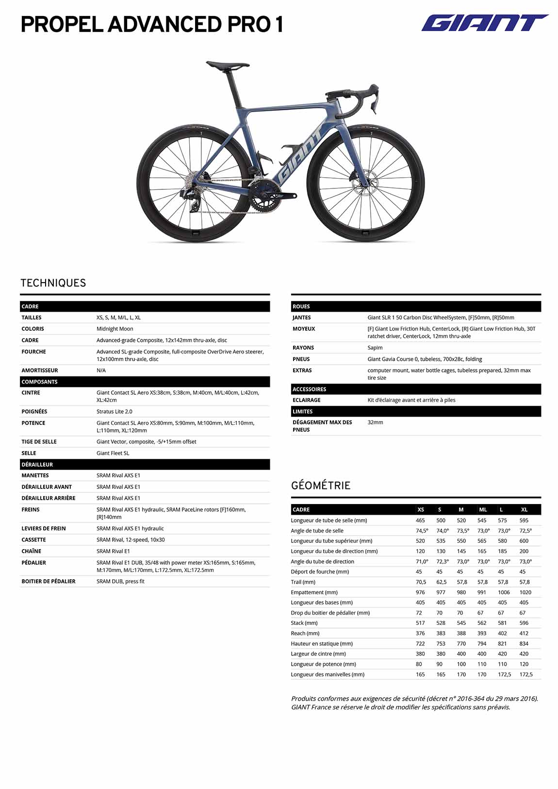 fiche giant propel advanced pro 1 2026