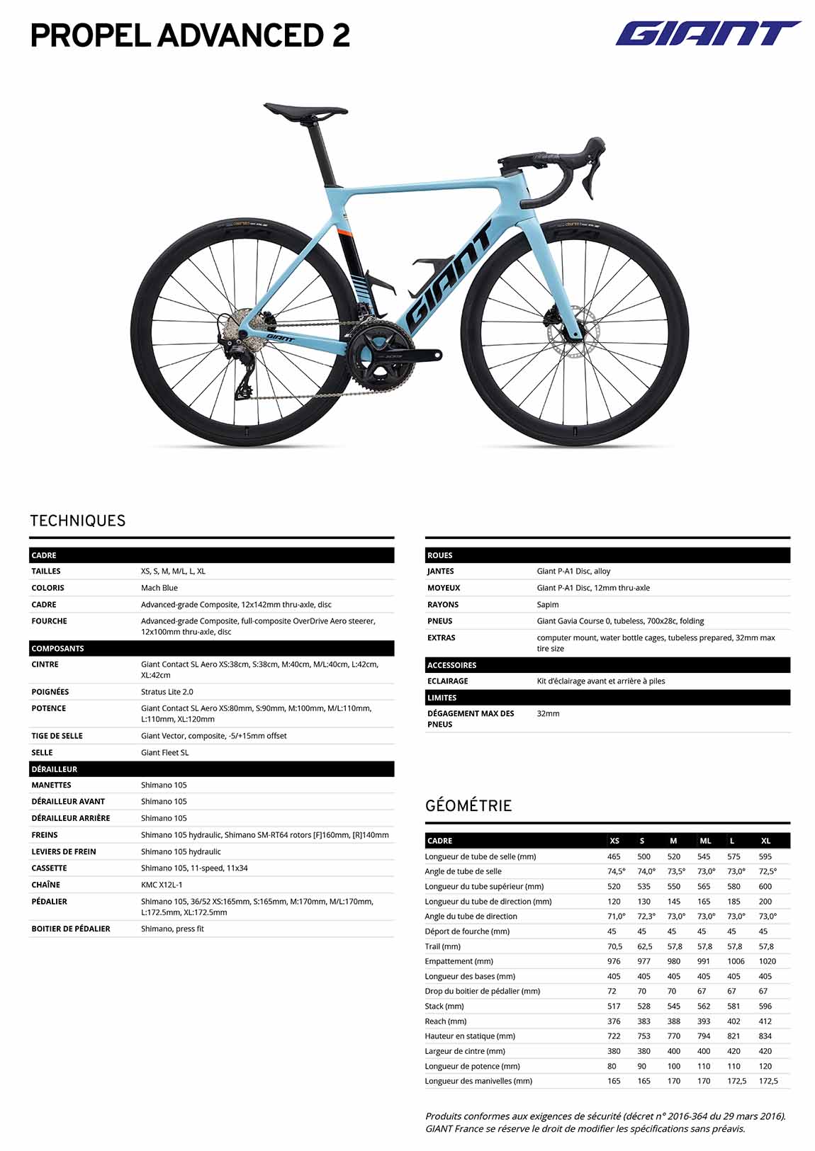 fiche giant propel advanced 2 2026