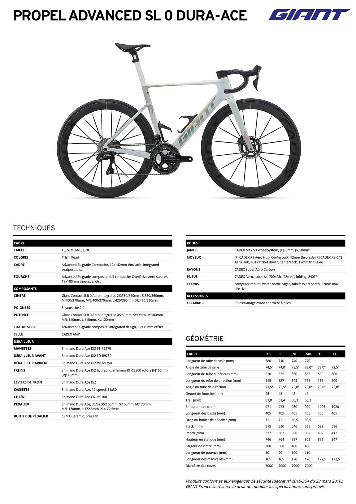 fiche giant propel advanced sl 0 DA 2027