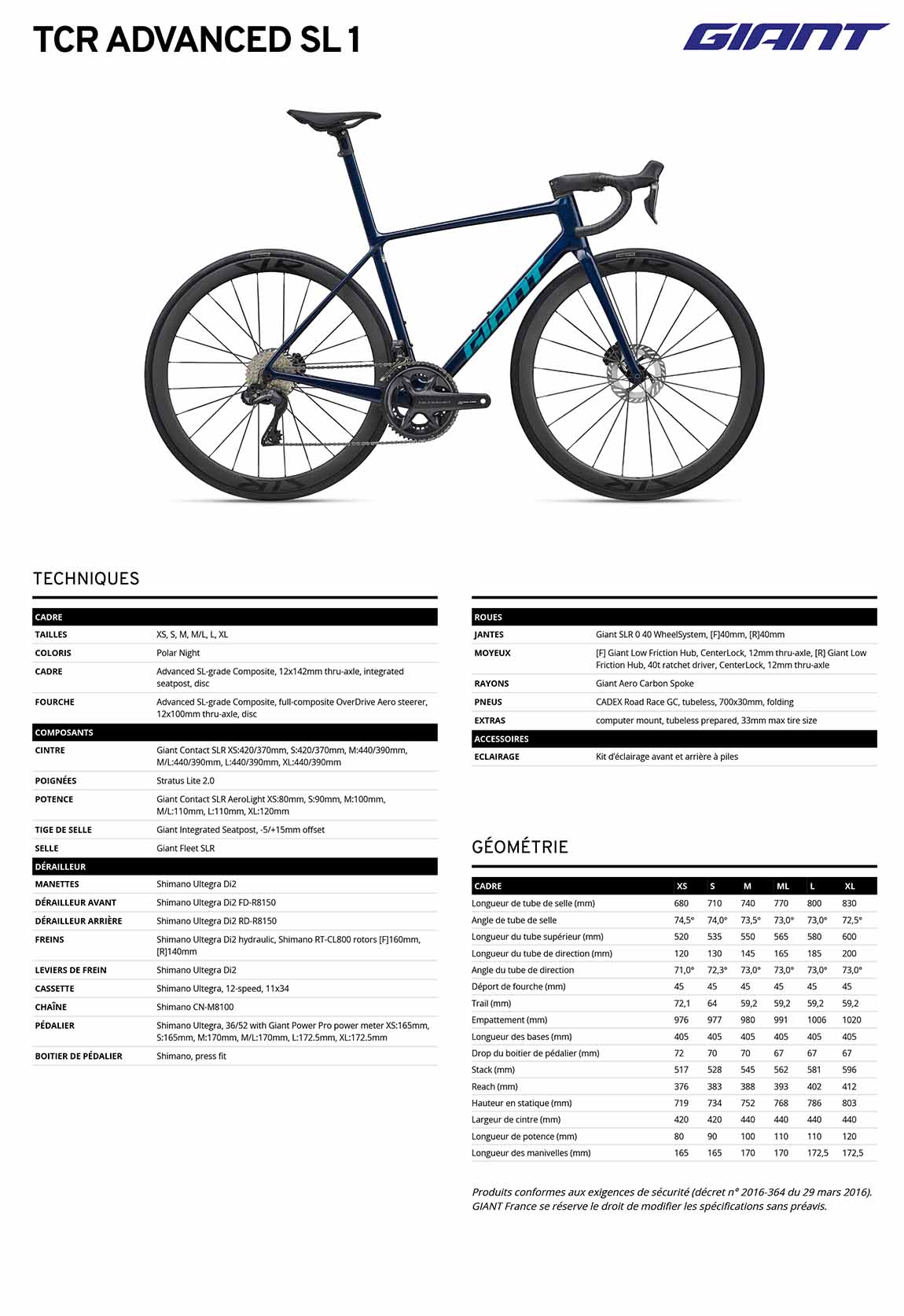 fiche giant tcr advanced SL 12027