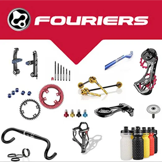 Pièces et accessoires vélo Fouriers : plateaux, dérailleur, cintre, porte-bidon, visserie, galets de dérailleur et bidons de cyclisme